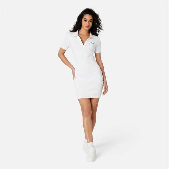 Slazenger Polo Dress Бяло Дамски поли и рокли