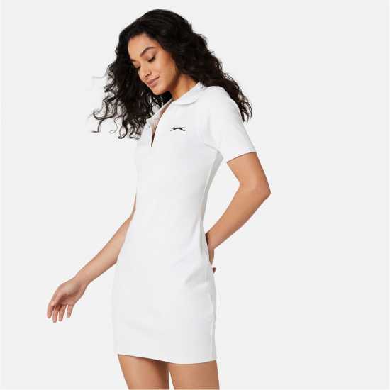 Slazenger Polo Dress Бяло Дамски поли и рокли