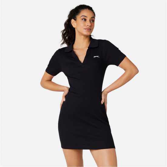 Slazenger Polo Dress Черно Дамски поли и рокли