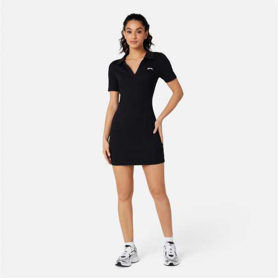 Slazenger Polo Dress Черно Дамски поли и рокли