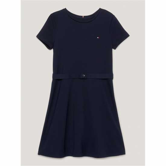 Tommy Hilfiger Дамска Рокля Essential Skater Dress Пустинно небе Kids