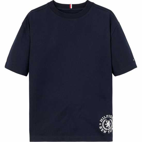 Tommy Hilfiger Varsity Crest Logo T-Shirt Juniors Пустинно небе 