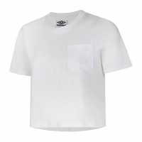 Umbro Diamond Crop T-Shirt Womens Бяло/Бяло Дамско облекло плюс размер