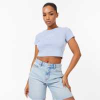 Jack Wills Cropped Baby T-Shirt Меко синьо 