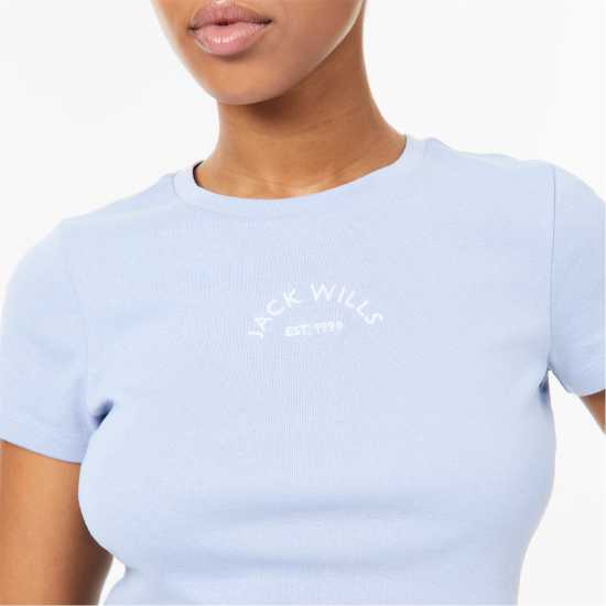 Jack Wills Cropped Baby T-Shirt Меко синьо 