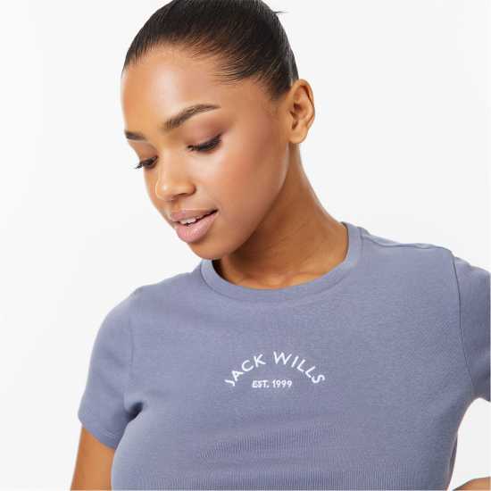 Jack Wills Cropped Baby T-Shirt Съмръчно синьо 