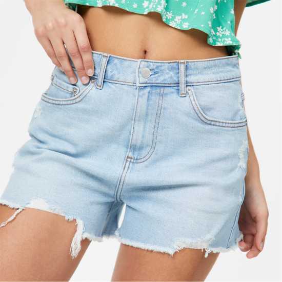 Jack Wills Denim Raw Hem Short Светло синя пера Дамски къси панталони