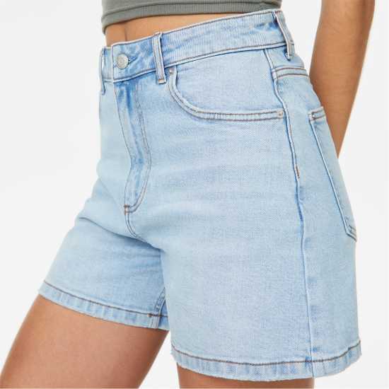 Jack Wills Denim Dad Short Светло синя пера Дамски къси панталони