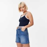 Jack Wills Denim Dad Short Средно синя пране Дамски къси панталони