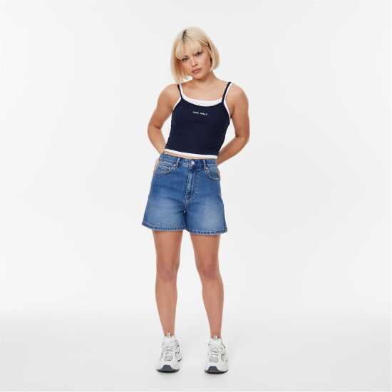 Jack Wills Denim Dad Short Средно синя пране Дамски къси панталони