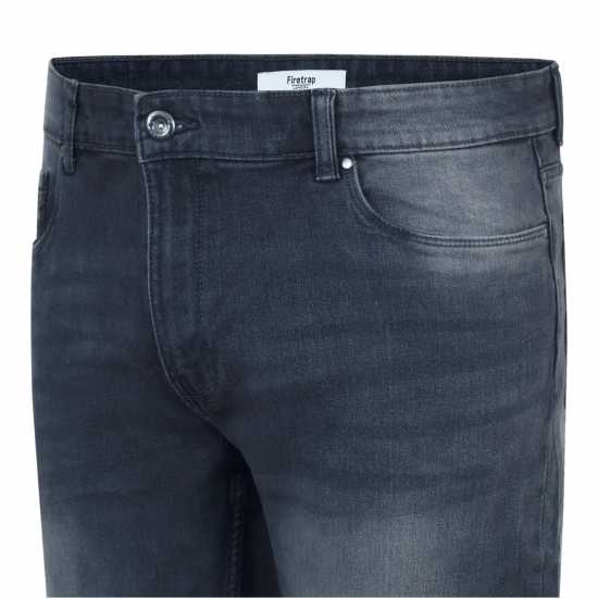 Firetrap Strtch Jeans Sn99 Черно Мъжко облекло за едри хора