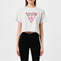 Guess Тениска Logo Crop T Shirt Сиво H905 