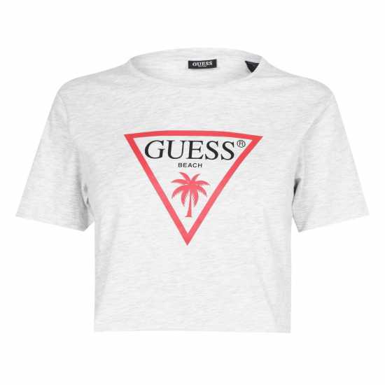 Guess Тениска Logo Crop T Shirt Сиво H905 