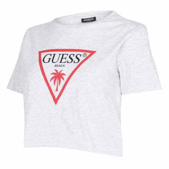 Guess Тениска Logo Crop T Shirt Сиво H905 