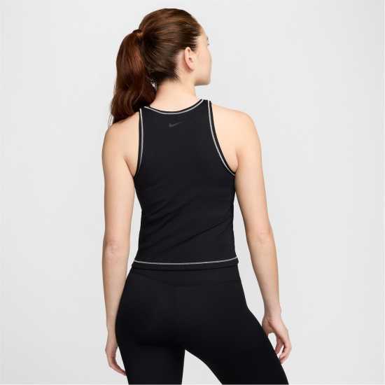 Nike One Fitted Women's Dri-FIT Ribbed Tank Top Черно 