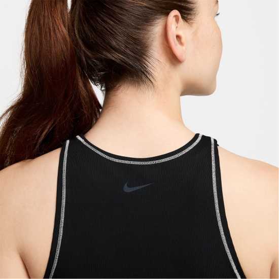 Nike One Fitted Women's Dri-FIT Ribbed Tank Top Черно 