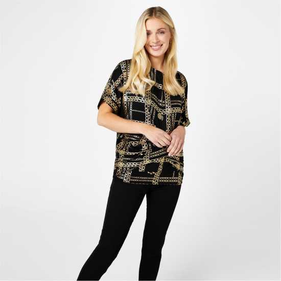 Biba Foil Printed Top Верига Печат 