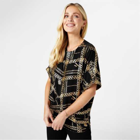 Biba Foil Printed Top Верига Печат 