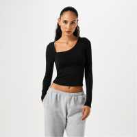 Jack Wills Slash Ls Top Ld44 Черно 