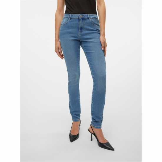 Vero Moda Вталени Дънки Skinny Jeans Ld00 Mid Blue Denim 