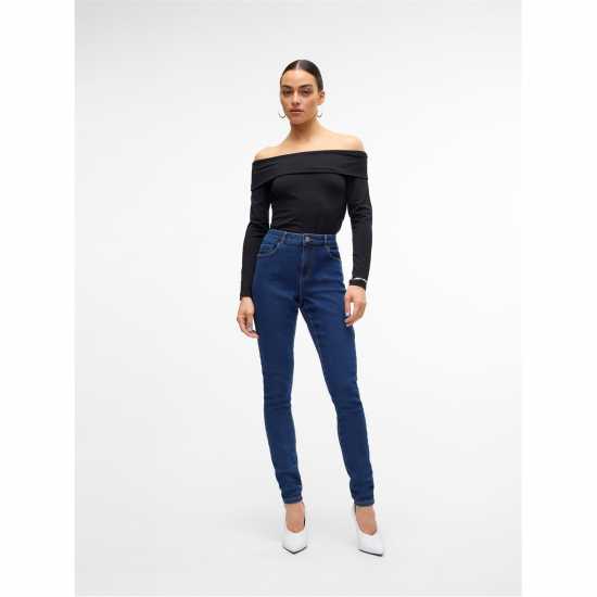 Vero Moda Вталени Дънки Skinny Jeans Ld00 Тъмно син деним 