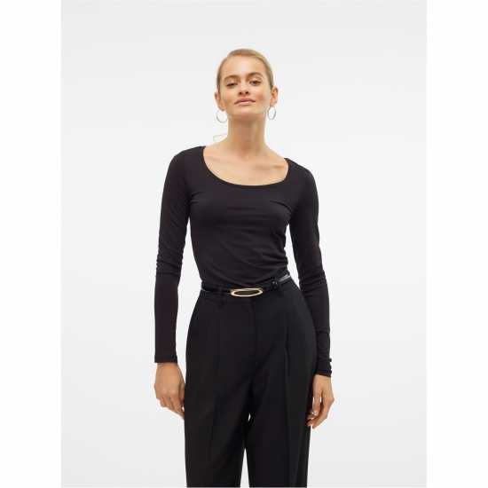 Vero Moda Maxi Ls U-Neck Ld00 Черно 