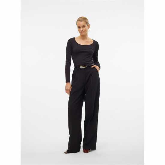 Vero Moda Maxi Ls U-Neck Ld00 Черно 