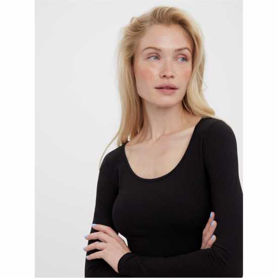 Vero Moda Ls Long U-Neck Ld00 Black 