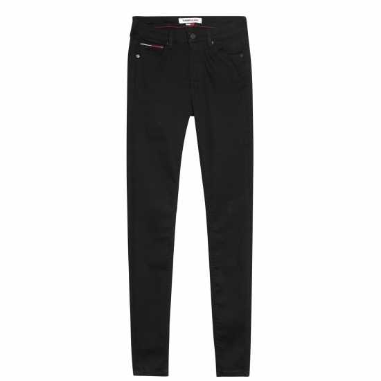 Вталени Дънки Tommy Jeans Sylvia High Rise Super Skinny Jeans 1BZ СТАТЪН ЧЕРЕН 