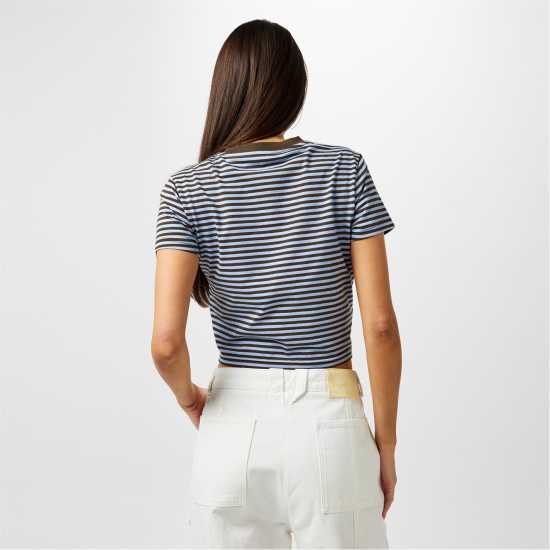 Jack Wills Striped Baby Tee Ld44 Кафяво/Синьо 