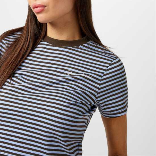 Jack Wills Striped Baby Tee Ld44 Кафяво/Синьо 