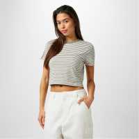 Jack Wills Striped Baby Tee Ld44 Бяло/Зелено 