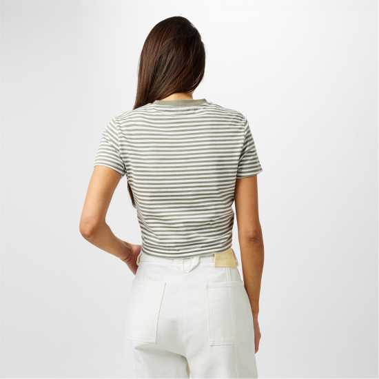 Jack Wills Striped Baby Tee Ld44 Бяло/Зелено 