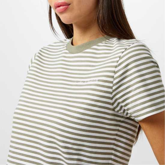 Jack Wills Striped Baby Tee Ld44 Бяло/Зелено 