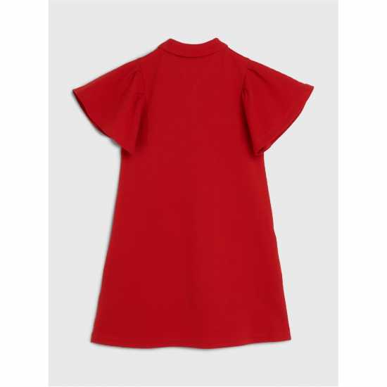 Tommy Hilfiger GIRL'S SHORT SLEEVES POLO DRESS Дълбок Красно 