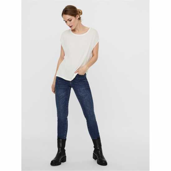 Vero Moda Vm Ava Plain Shirt Sleeve T-Shirt Womens Снежана Бяла Vero Moda