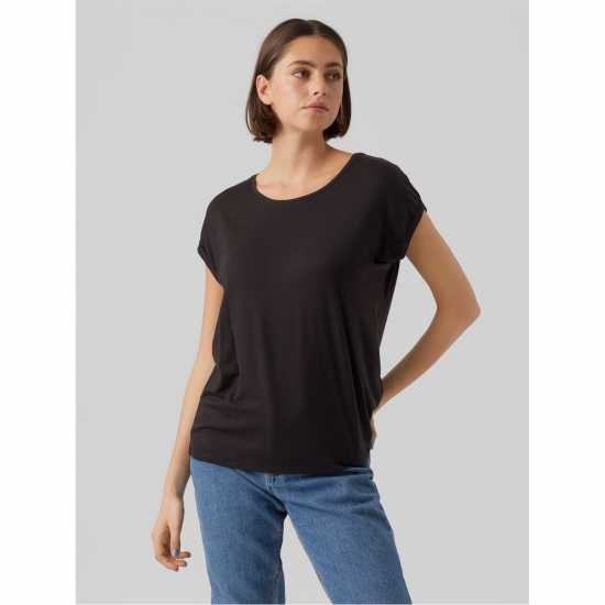 Vero Moda Vm Ava Plain Shirt Sleeve T-Shirt Womens Черно Vero Moda