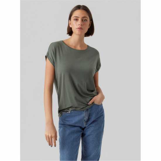 Vero Moda Vm Ava Plain Shirt Sleeve T-Shirt Womens Laurel Wreath 