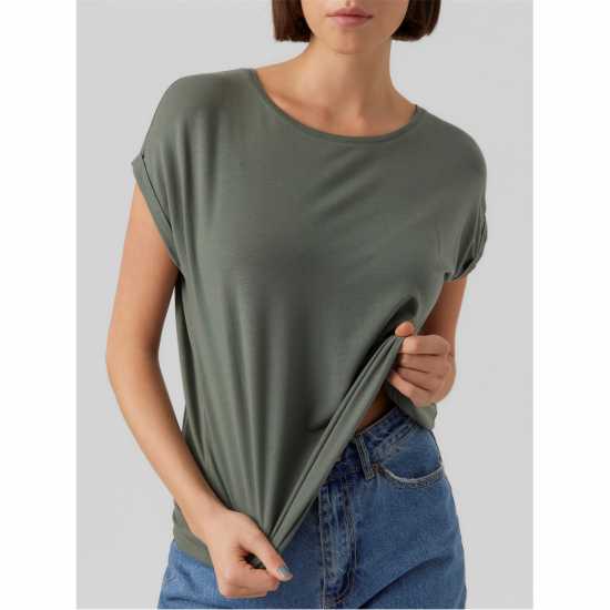 Vero Moda Vm Ava Plain Shirt Sleeve T-Shirt Womens Laurel Wreath 