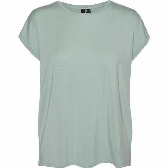 Vero Moda Vm Ava Plain Shirt Sleeve T-Shirt Womens Силт зелено Vero Moda