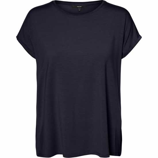 Vero Moda Vm Ava Plain Shirt Sleeve T-Shirt Womens Night Sky 