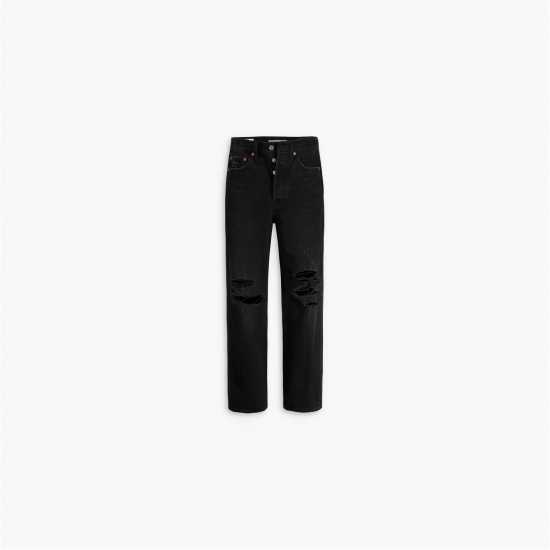 Levis Ribcage Jeans Black Denim Edit