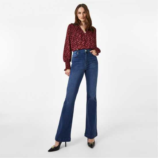 Biba Dolly Flare Jeans Средно синьо Дамски дънки