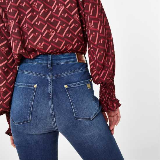 Biba Dolly Flare Jeans Средно синьо Дамски дънки