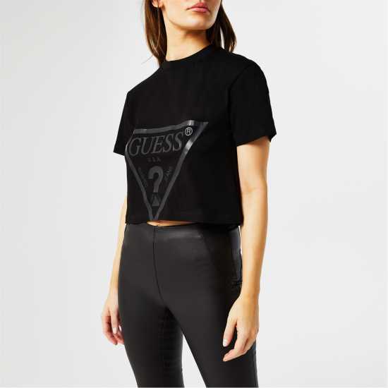 Guess Cropped T-Shirt Черен A996 Womens