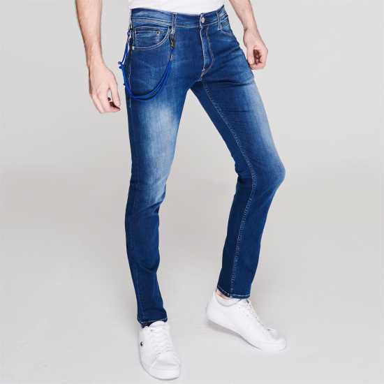 Replay Titanium Stretch Slim Fit Jeans Средно синьо 009 