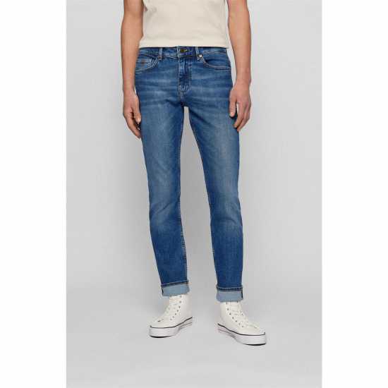 Hugo Boss Стеснени Дънки Boss Delaware Slim Jeans Средно синьо 428 Denim Edit