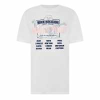 True Religion World Tour Boyfrien T-Shirt Бяло 