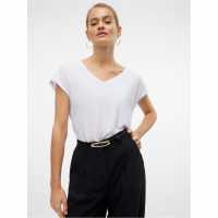 Vero Moda Filli Ss V-Neck Ld00 Bright White 