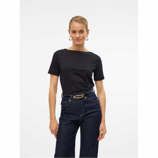 Vero Moda Modal Ss Top Ld00 Черно 